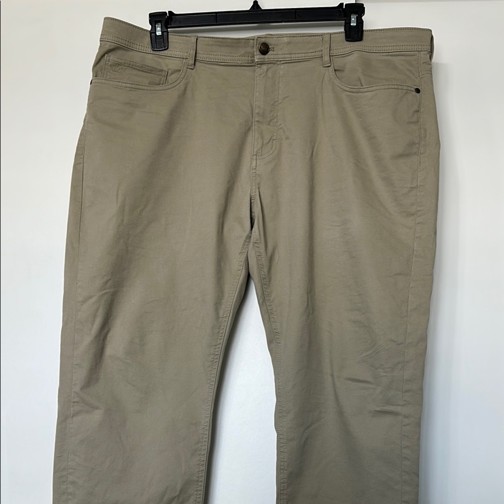 Tan Chinos with Flat Front and Straight Leg